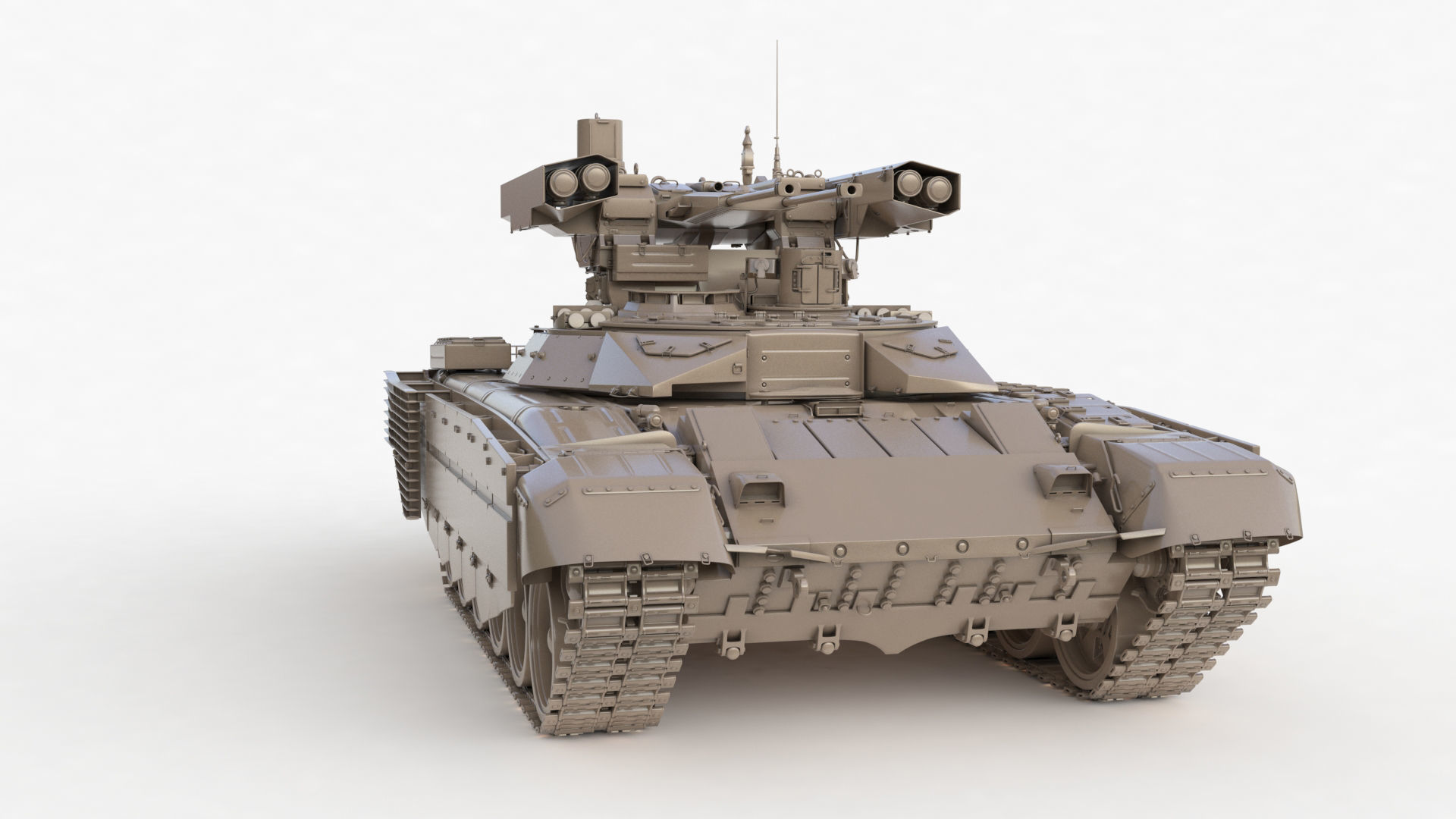 Tank Terminator BMPT 72 Clay 3D model_67