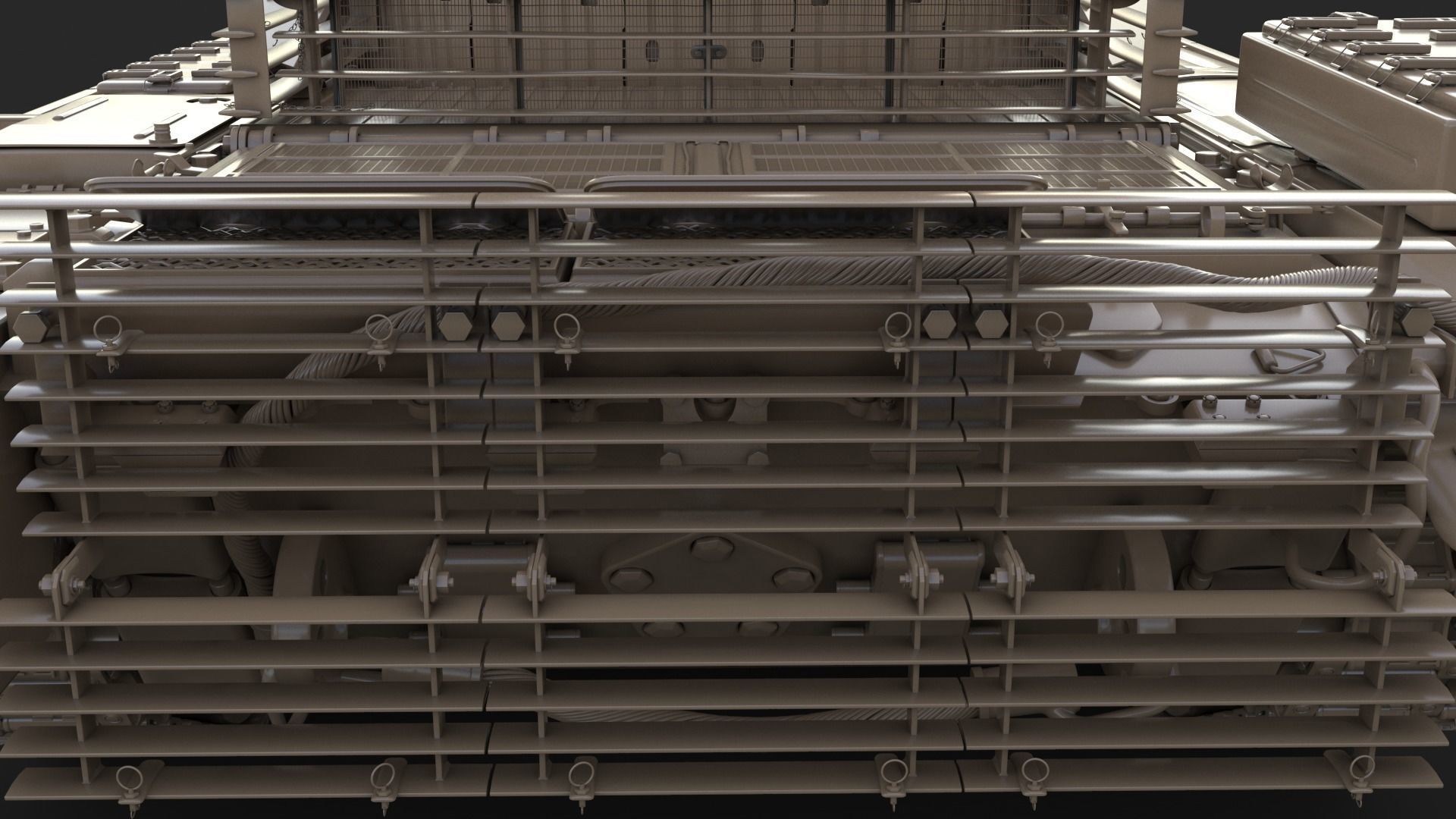 Tank Terminator BMPT 72 Clay 3D model_21