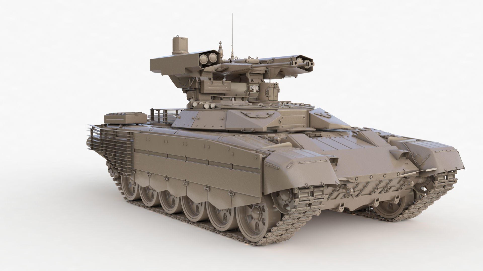 Tank Terminator BMPT 72 Clay 3D model_69
