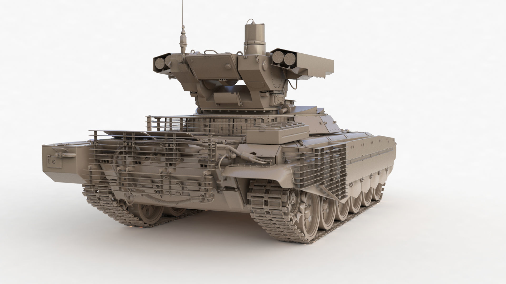 Tank Terminator BMPT 72 Clay 3D model_45