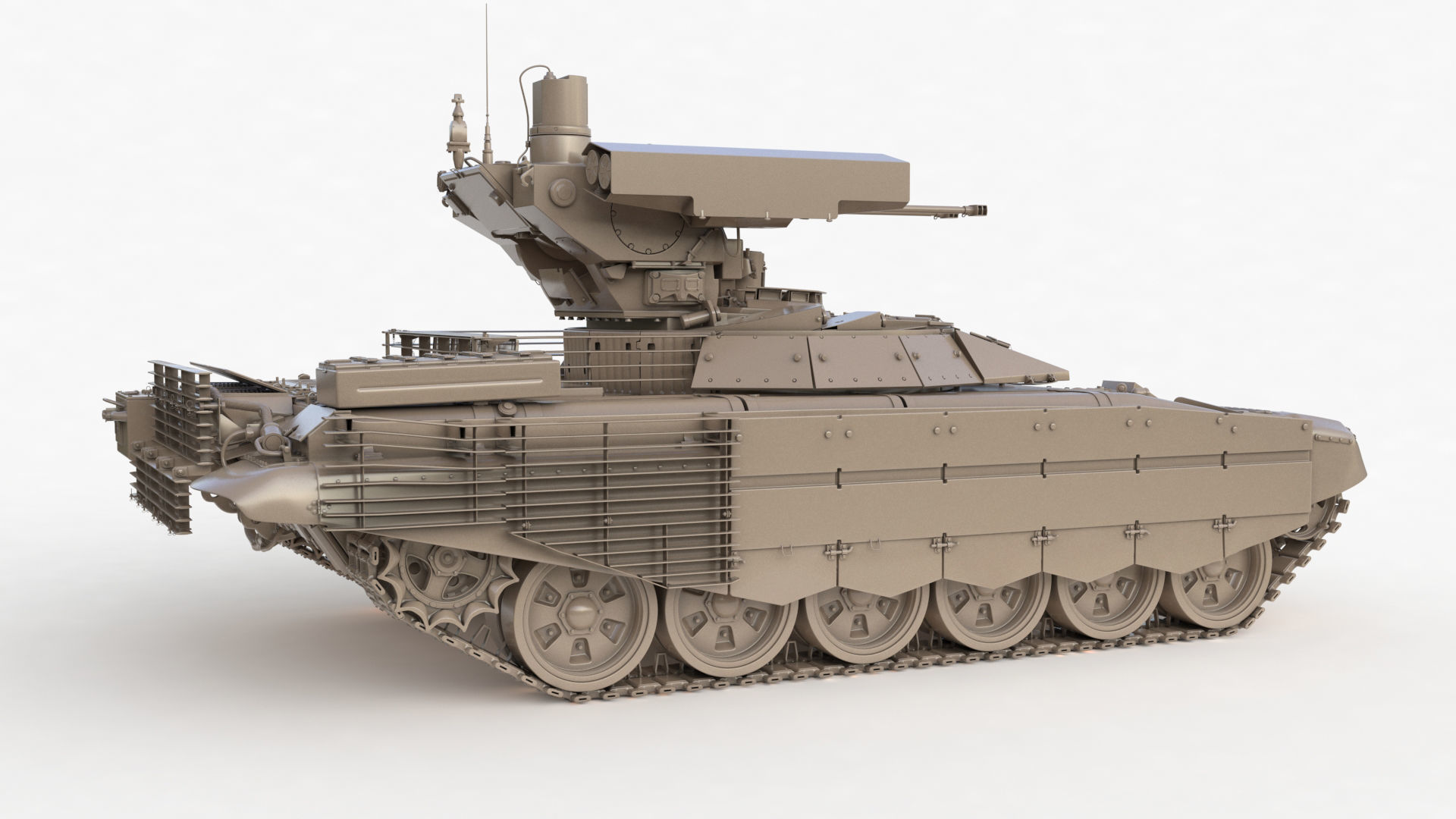 Tank Terminator BMPT 72 Clay 3D model_41
