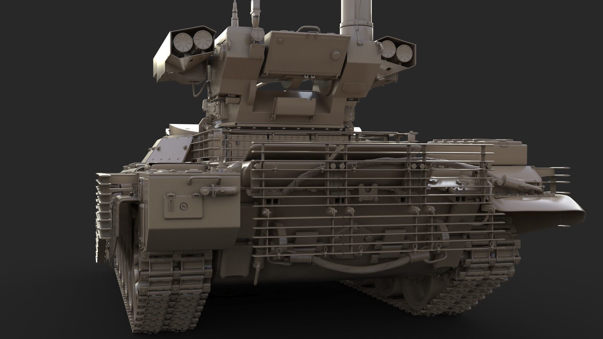 Tank Terminator BMPT 72 Clay 3D model_11