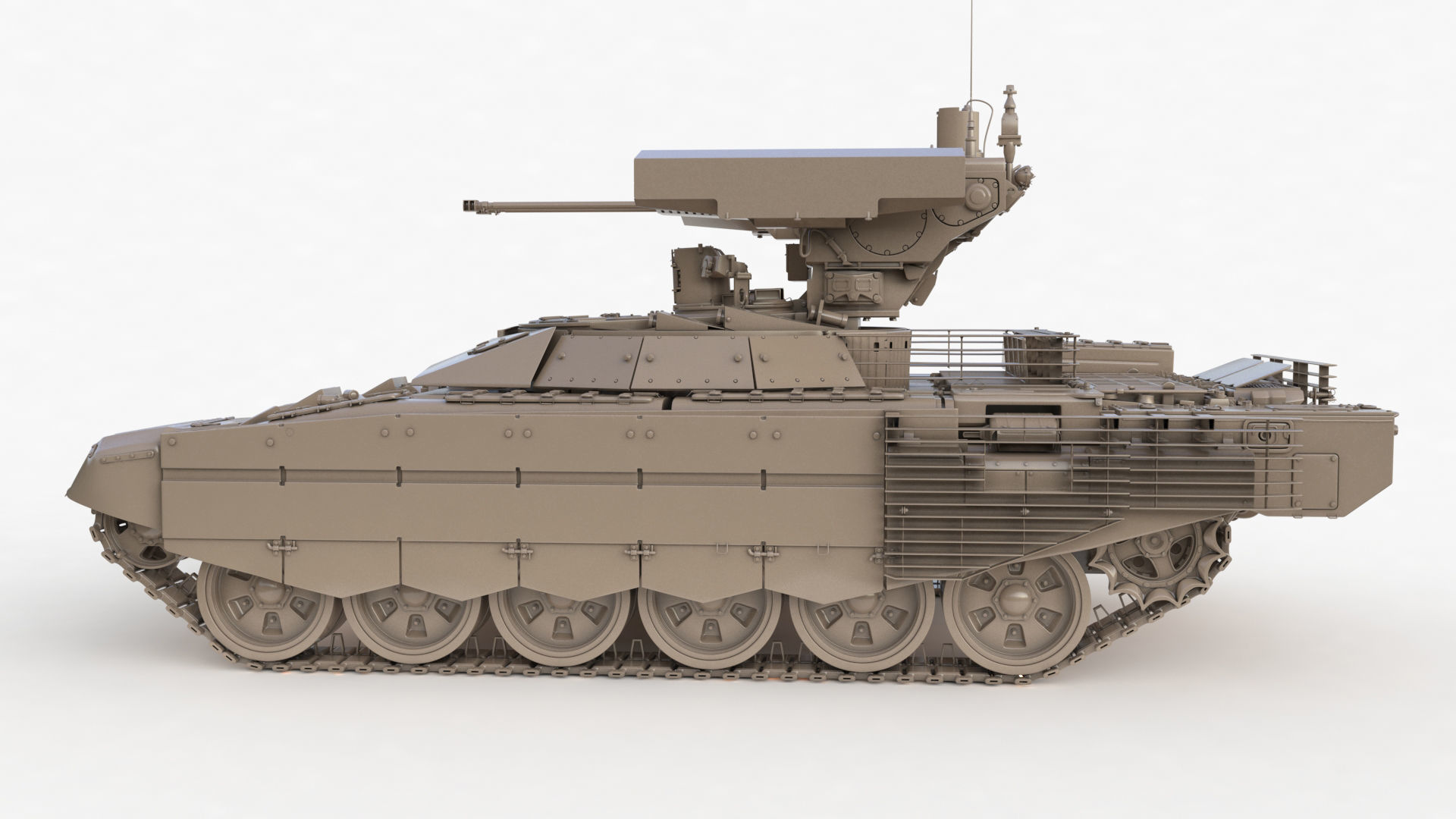 Tank Terminator BMPT 72 Clay 3D model_56