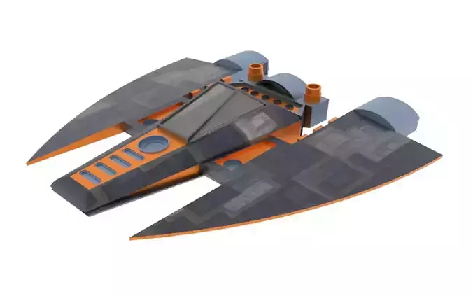 Antonov An Spaceship  Low-poly 3D model