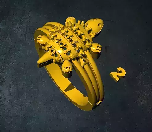 tortois turtle ring with number