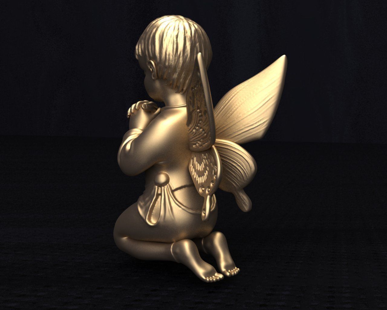Praying Child Angel 3D print model_1