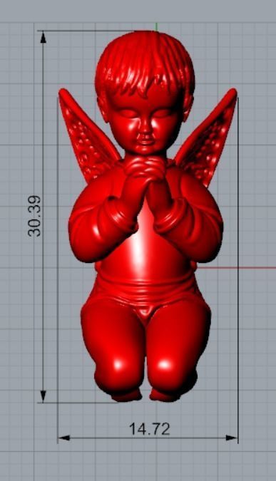 Praying Child Angel 3D print model_4