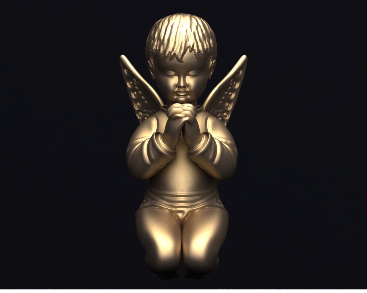 Praying Child Angel 3D print model_2