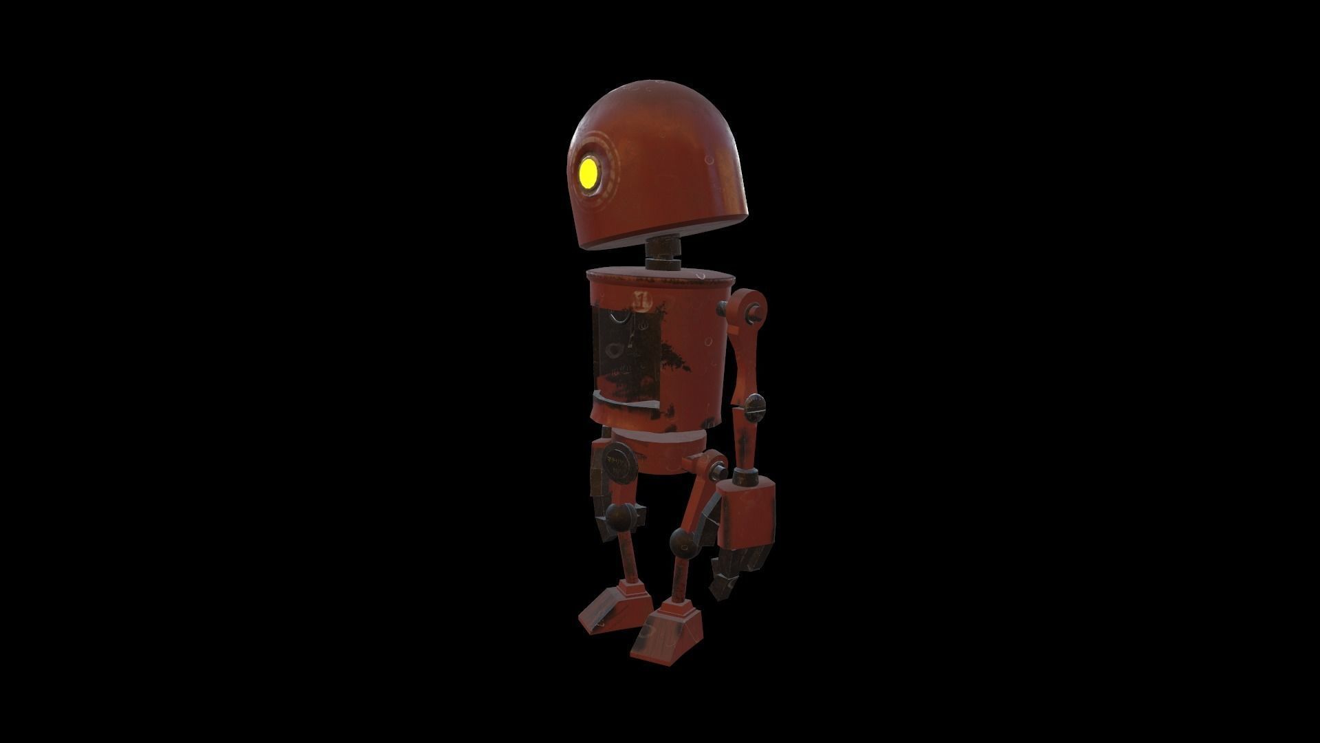Robot Free low-poly 3D model_9