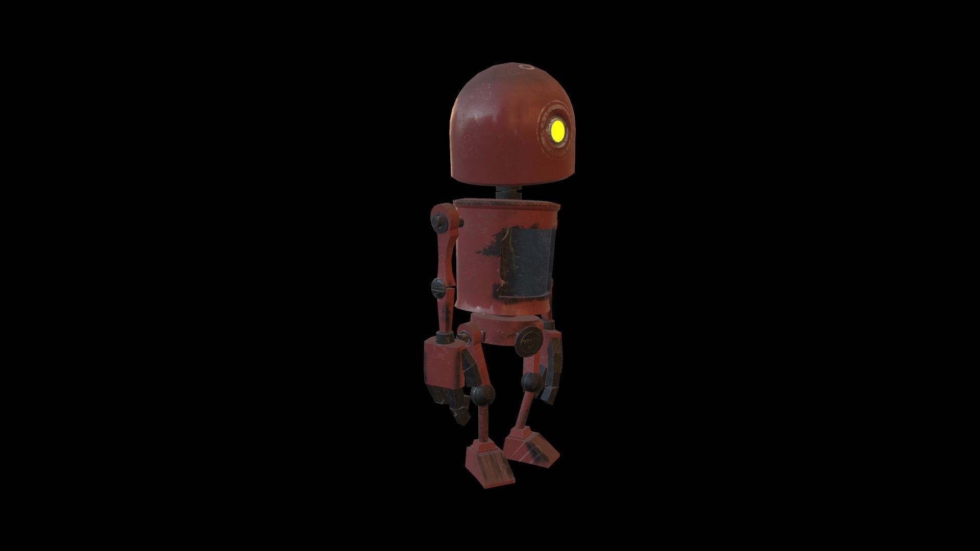 Robot Free low-poly 3D model_10