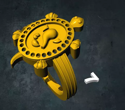 tortois turtle ring 3D print model_0