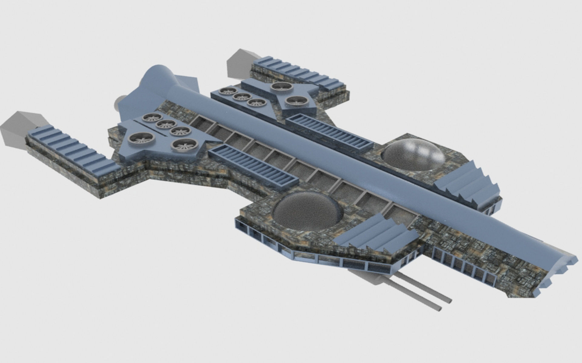 Antonov An Te-900 Spaceship  Low-poly 3D model_8