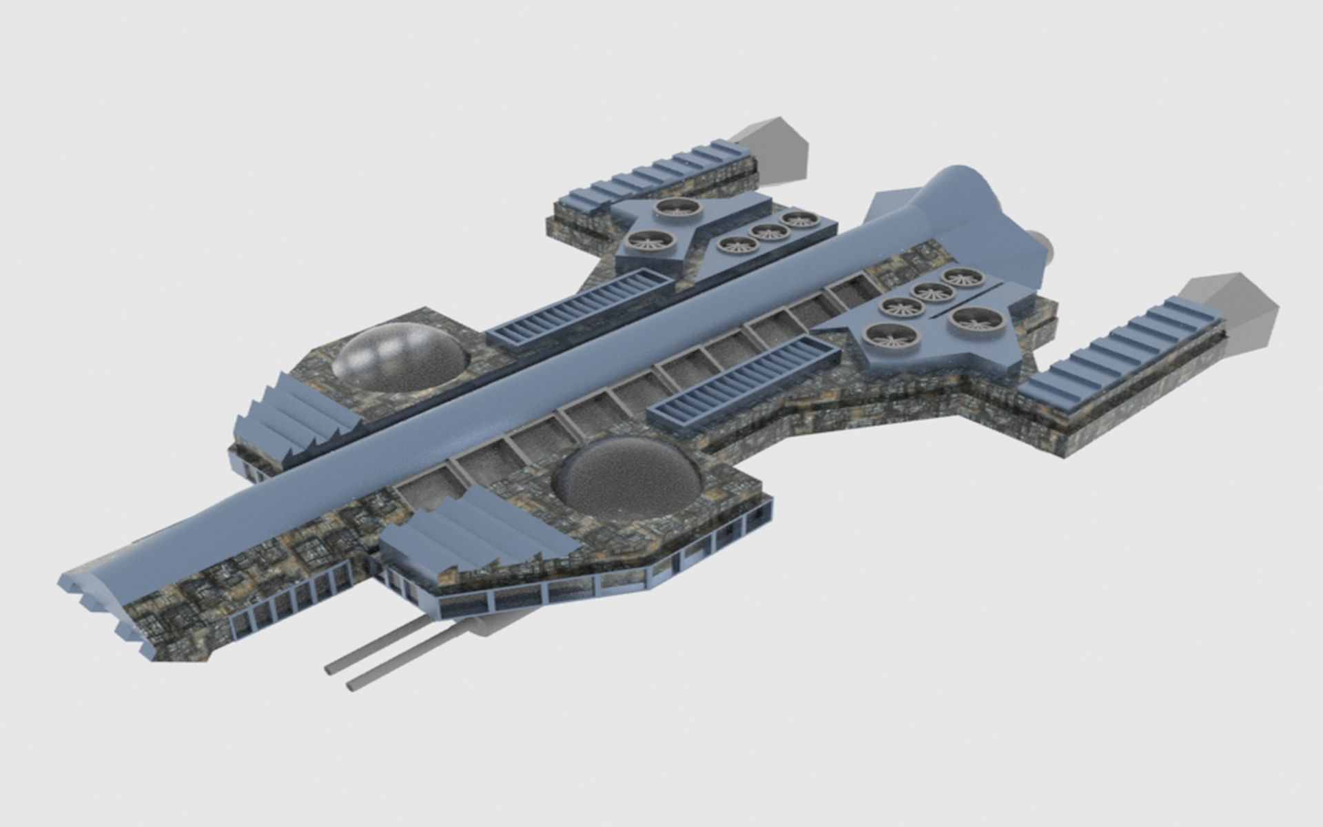 Antonov An Te-900 Spaceship  Low-poly 3D model_6