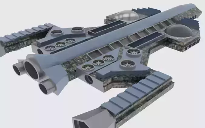 Antonov An Te-900 Spaceship  Low-poly 3D model