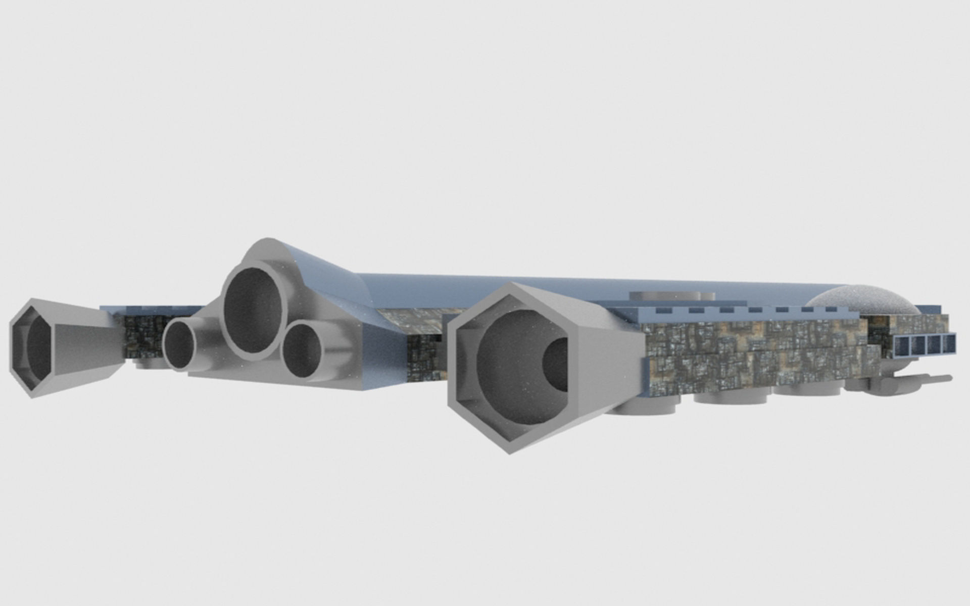 Antonov An Te-900 Spaceship  Low-poly 3D model_9