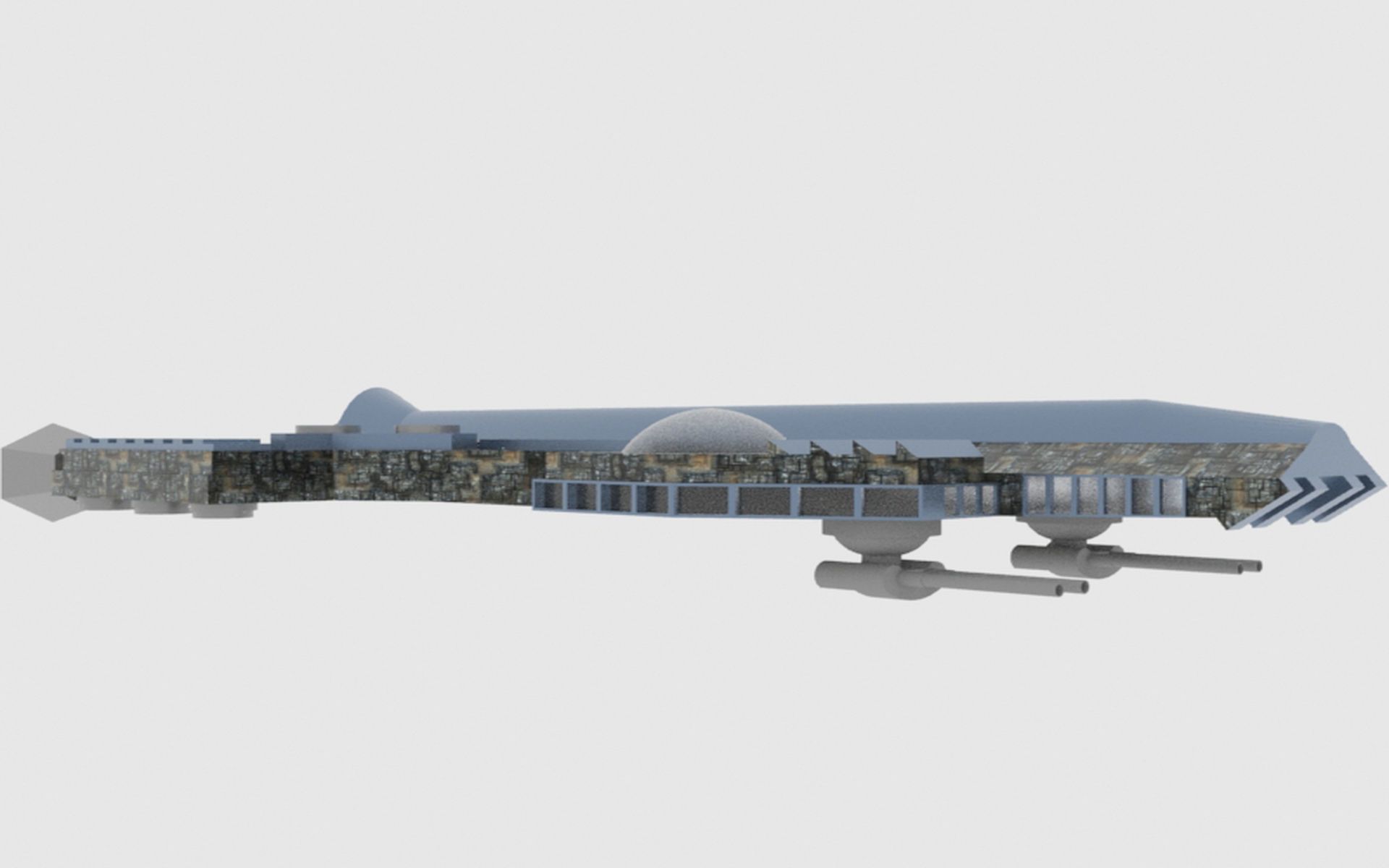 Antonov An Te-900 Spaceship  Low-poly 3D model_12