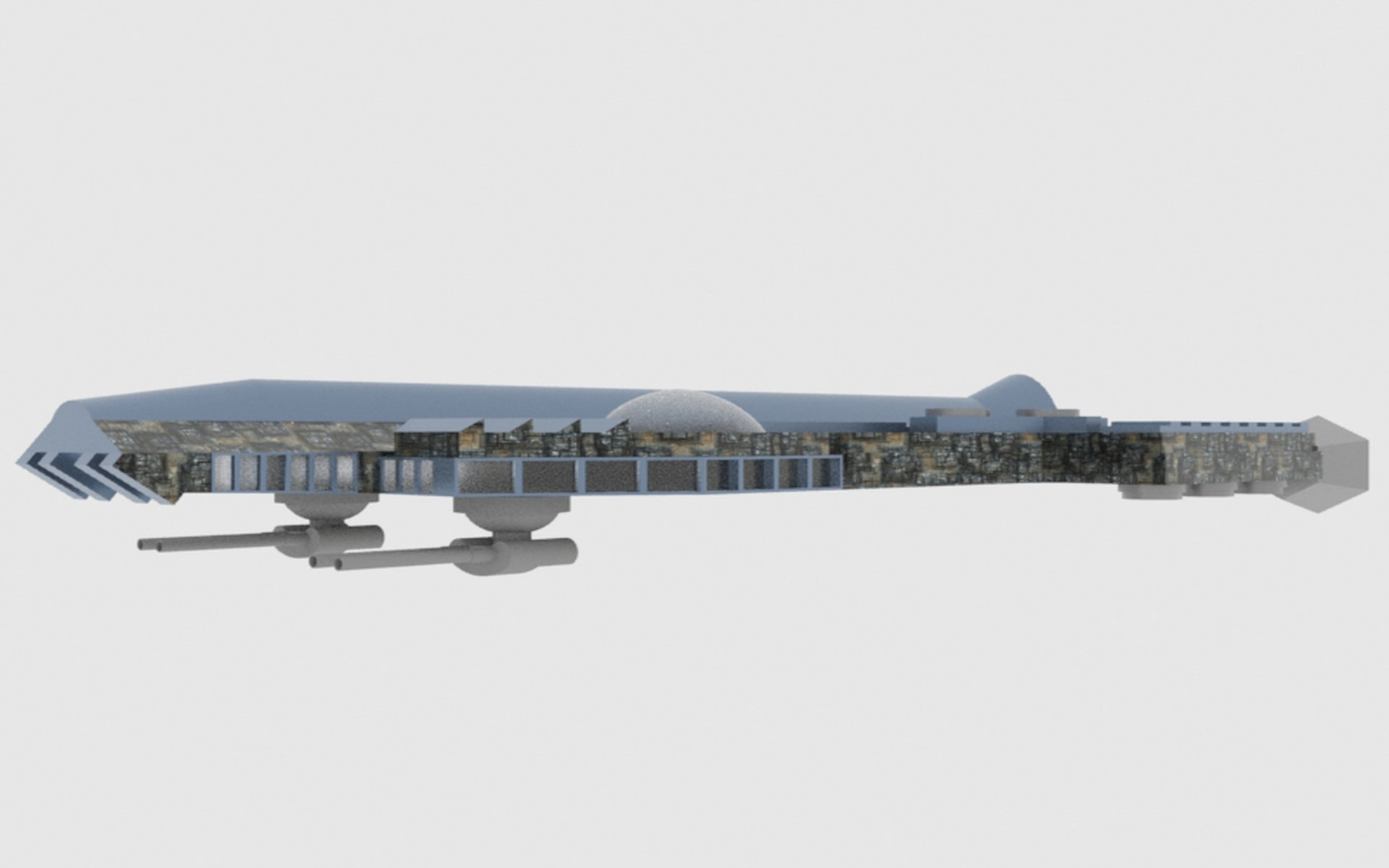 Antonov An Te-900 Spaceship  Low-poly 3D model_10