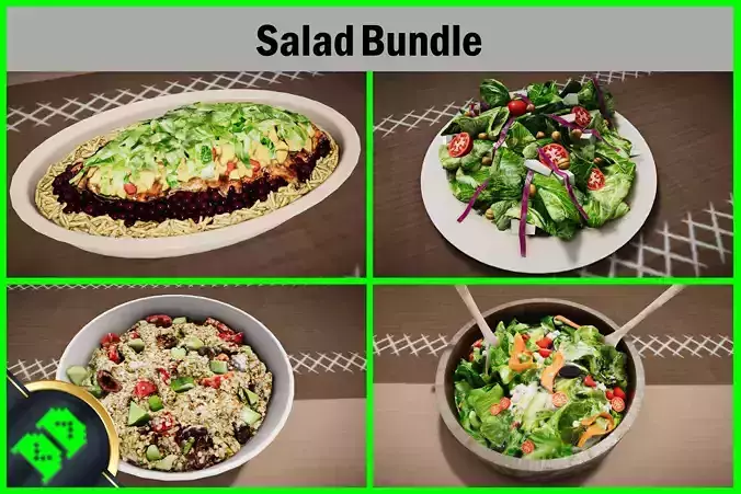 Salad Bundle Low-poly 3D model