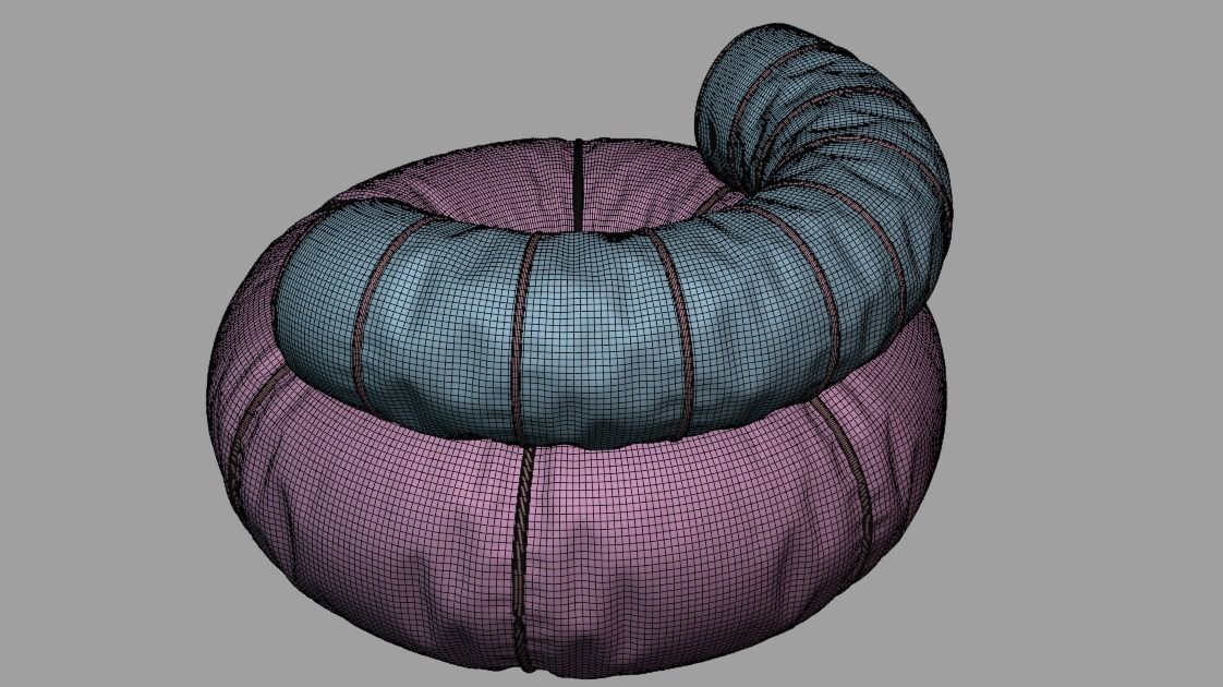 Round Couch seat 3d model 3D model_7