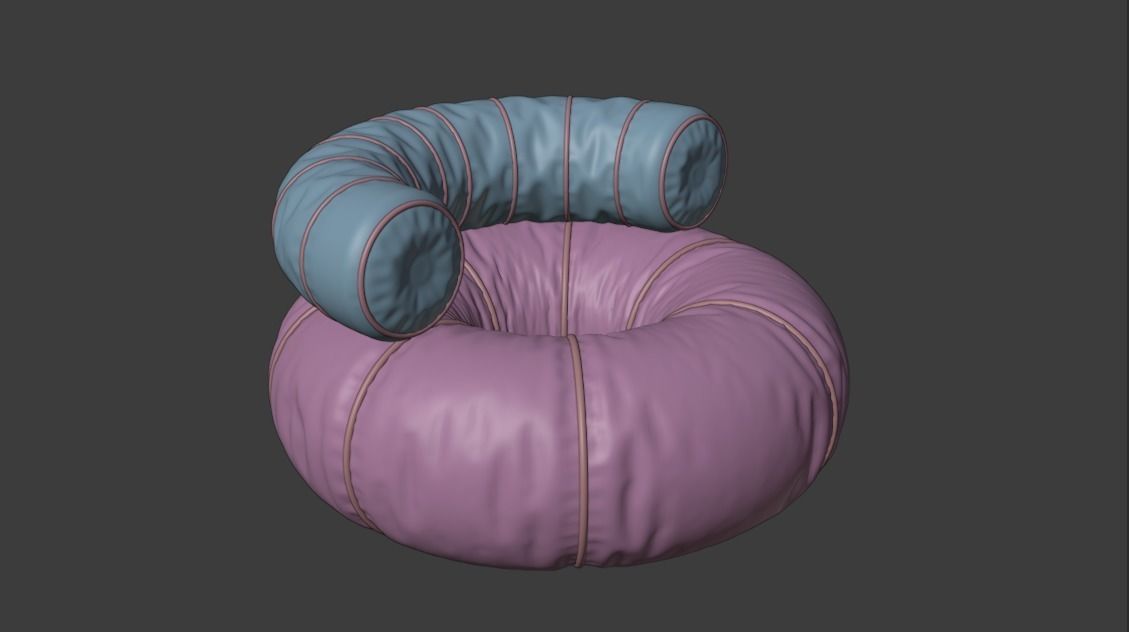 Round Couch seat 3d model 3D model_4