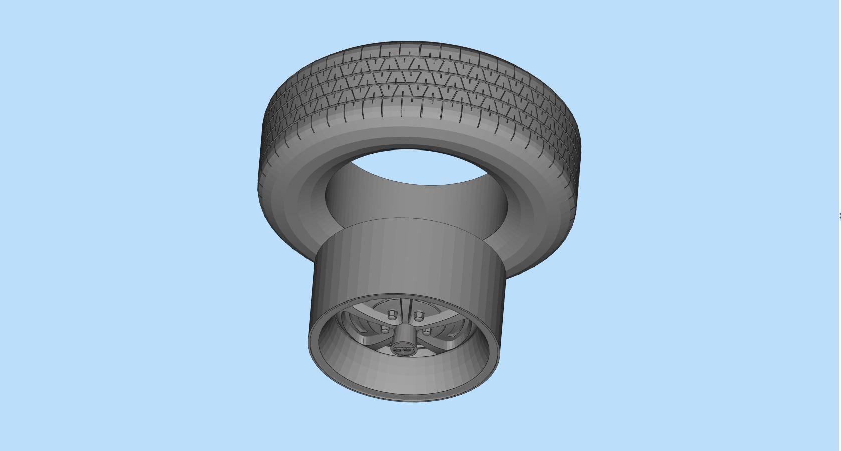 STL printable CLASSIC WHEELS Tire and Rim 3D print model_11