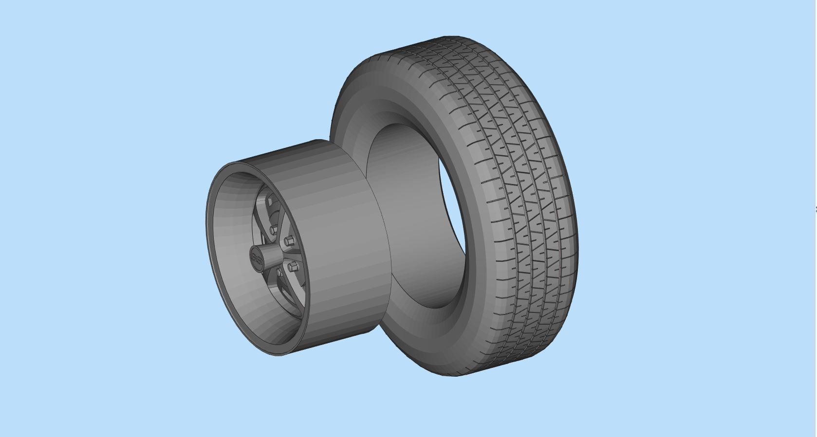 STL printable CLASSIC WHEELS Tire and Rim 3D print model_4