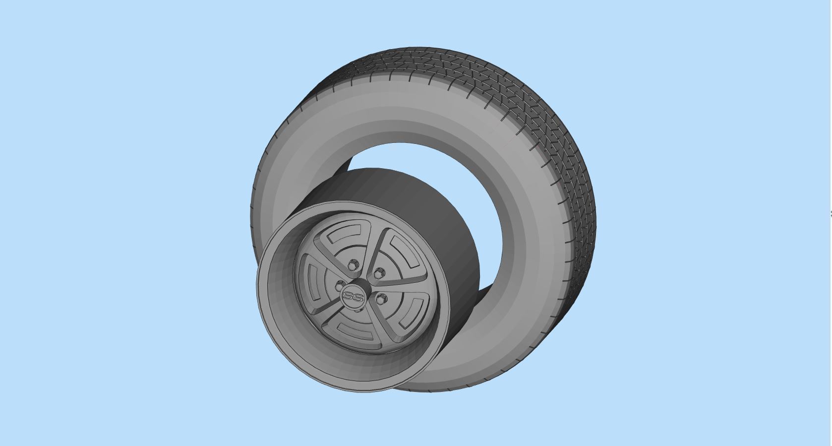 STL printable CLASSIC WHEELS Tire and Rim 3D print model_12