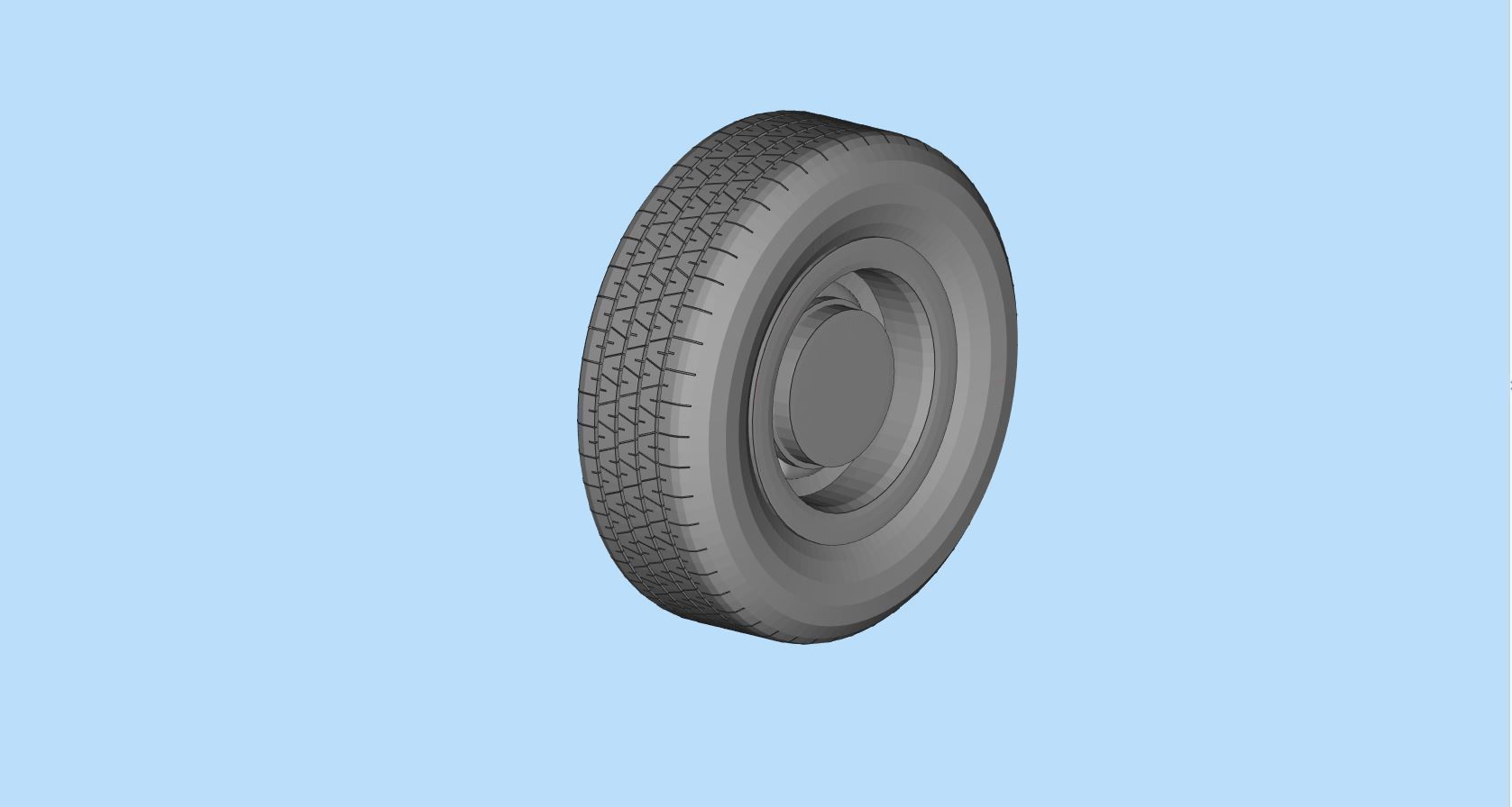 STL printable CLASSIC WHEELS Tire and Rim 3D print model_6