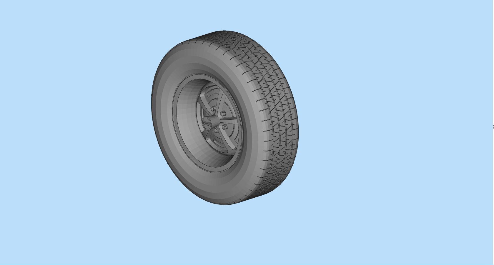 STL printable CLASSIC WHEELS Tire and Rim 3D print model_3