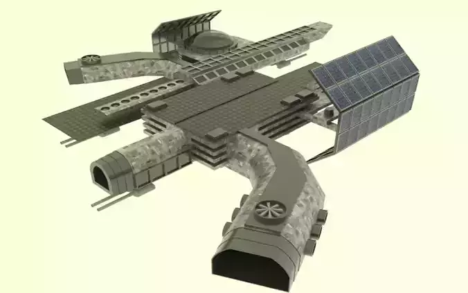 Antonov Spaceship Station  Low-poly 3D model