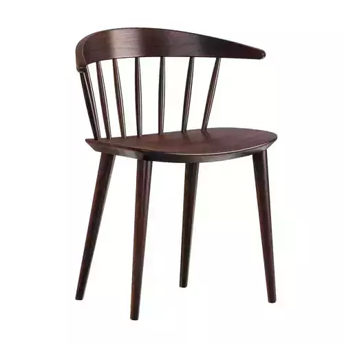 Wooden Dining Chair with Spindle Back