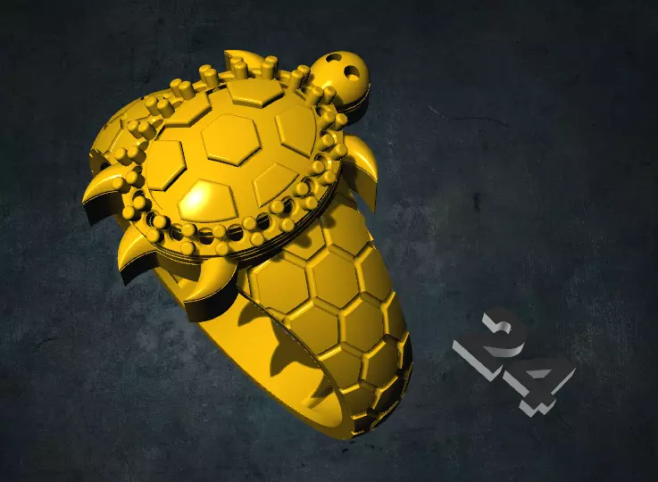 tortois turtle ring 3D print model_0