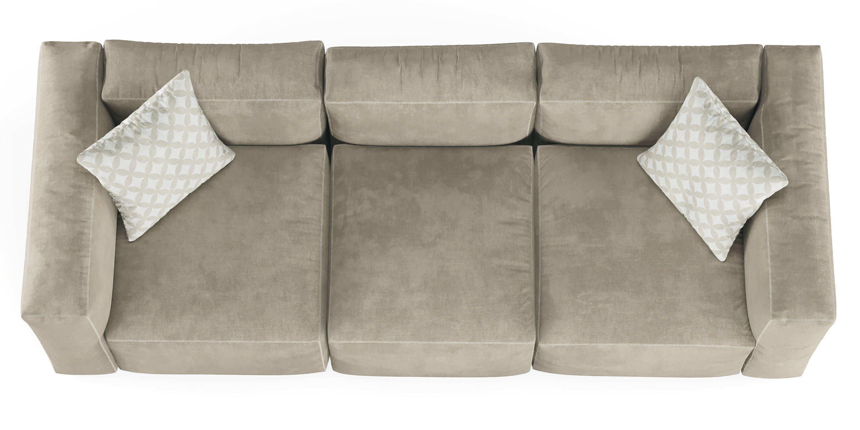 Large Cubist Style Sofa with Cushions 3D model_5