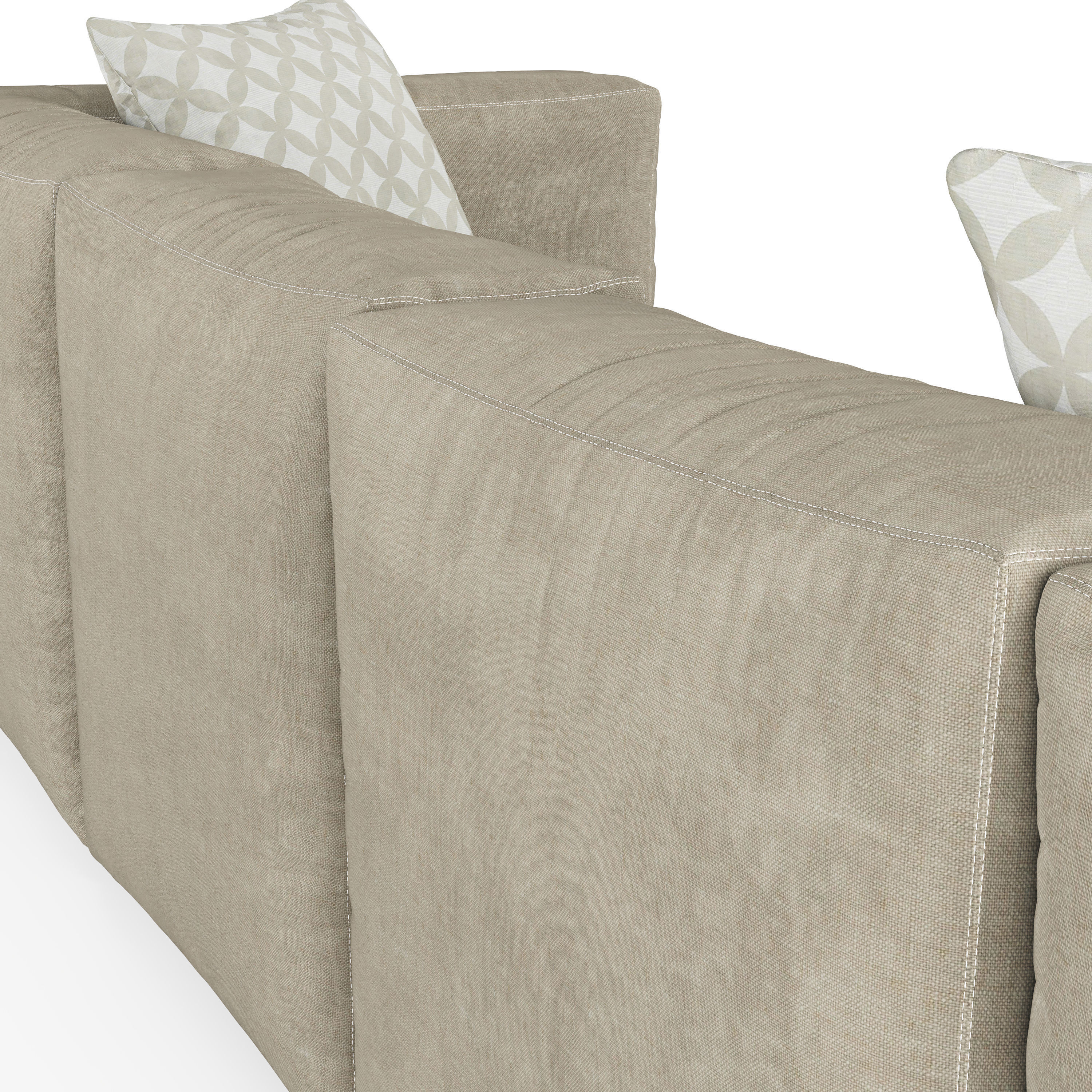 Large Cubist Style Sofa with Cushions 3D model_10