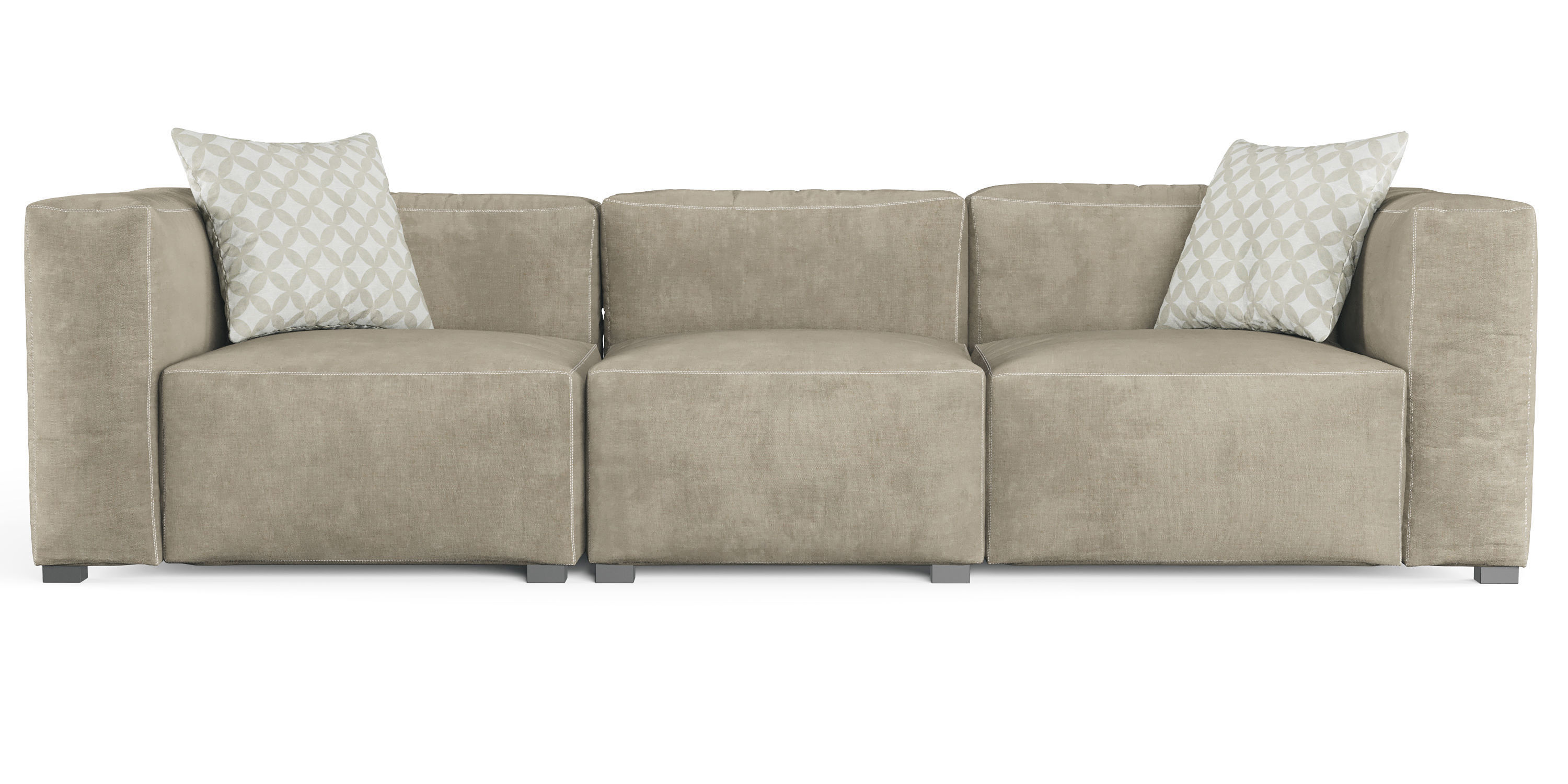 Large Cubist Style Sofa with Cushions 3D model_6