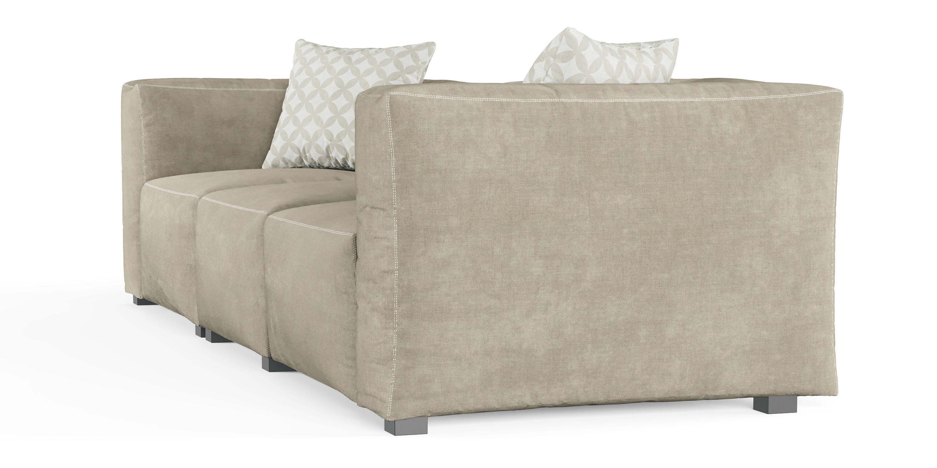 Large Cubist Style Sofa with Cushions 3D model_4