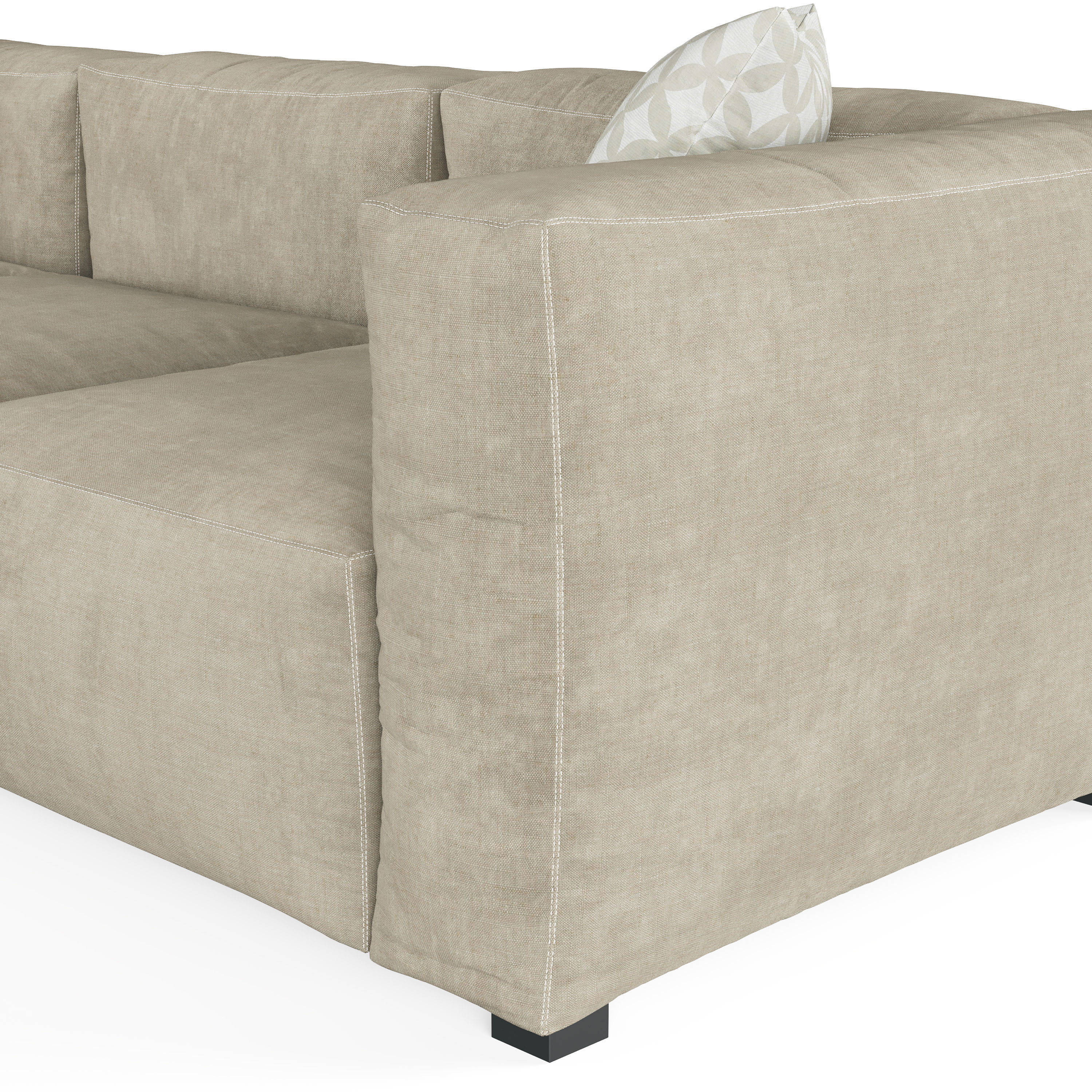 Large Cubist Style Sofa with Cushions 3D model_11