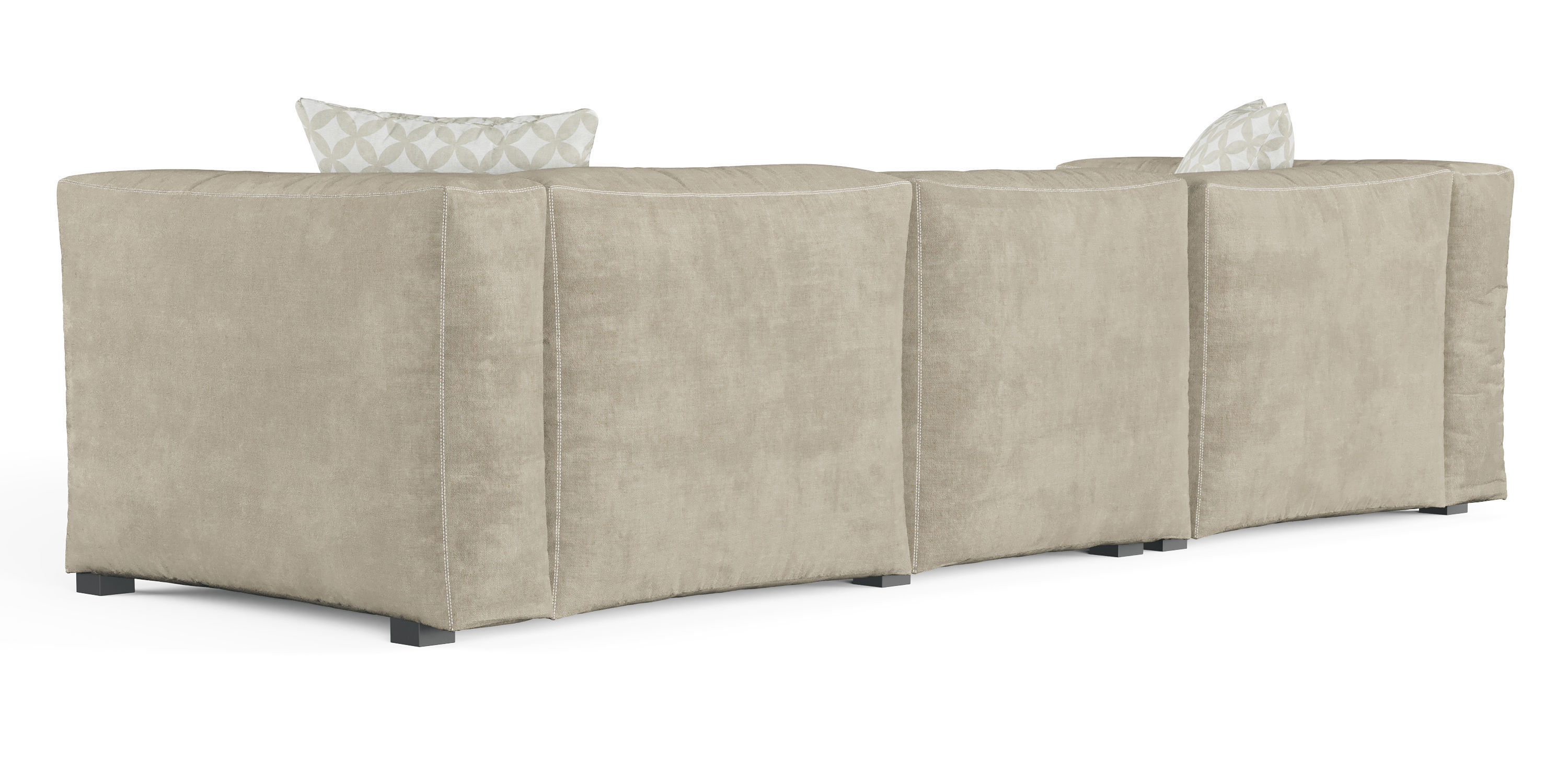 Large Cubist Style Sofa with Cushions 3D model_3