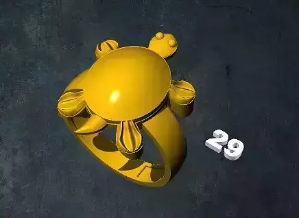 tortois turtle ring with number