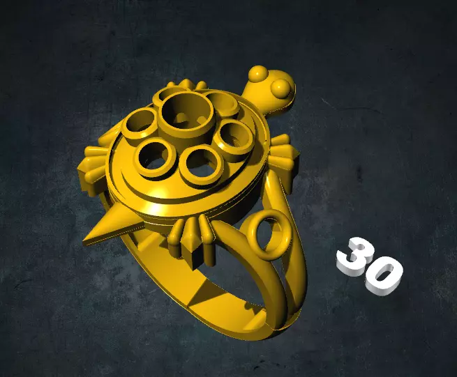 tortois turtle ring 3D print model_0