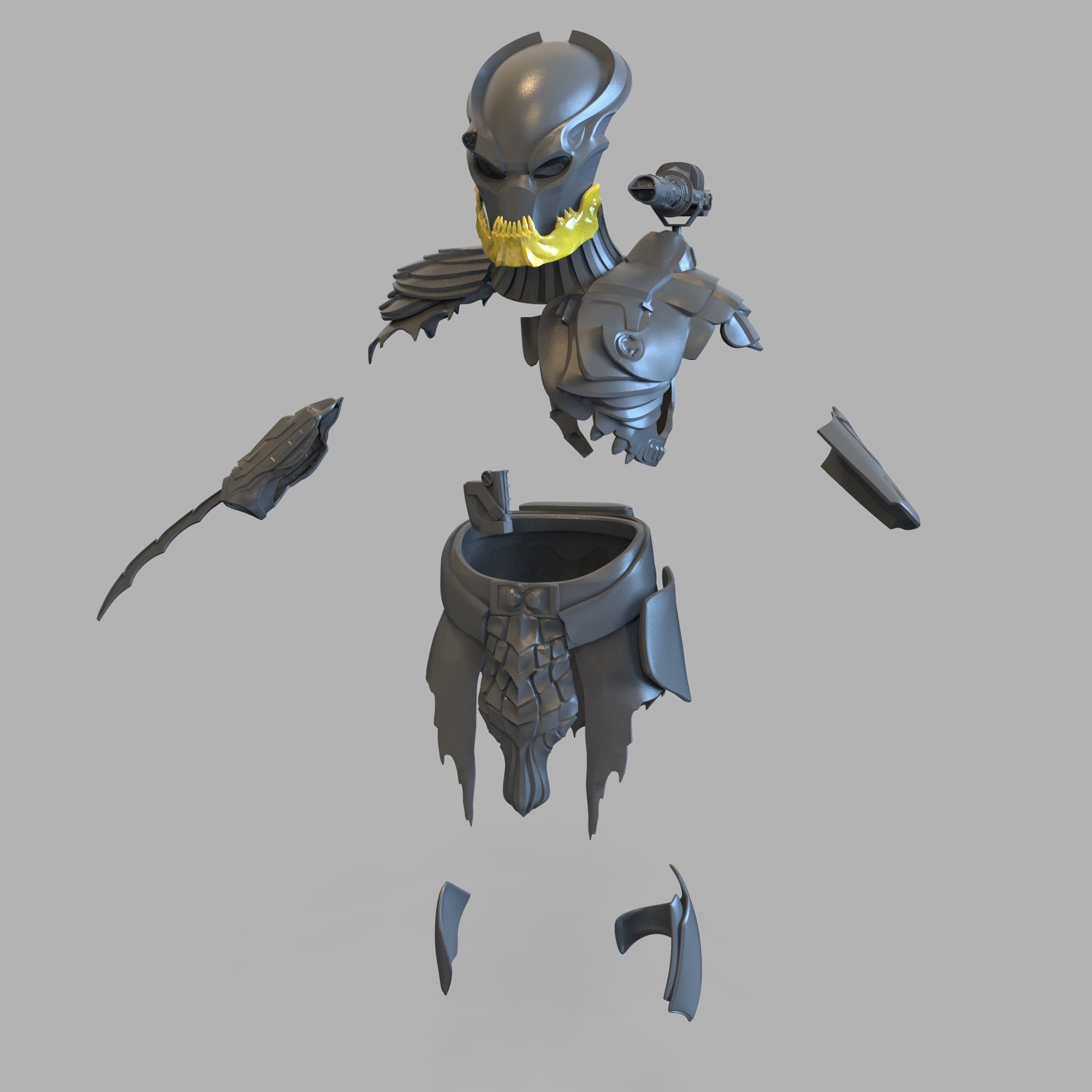 Predator Mr Black Berserker Wearable Full Body Armor 3D print model_11