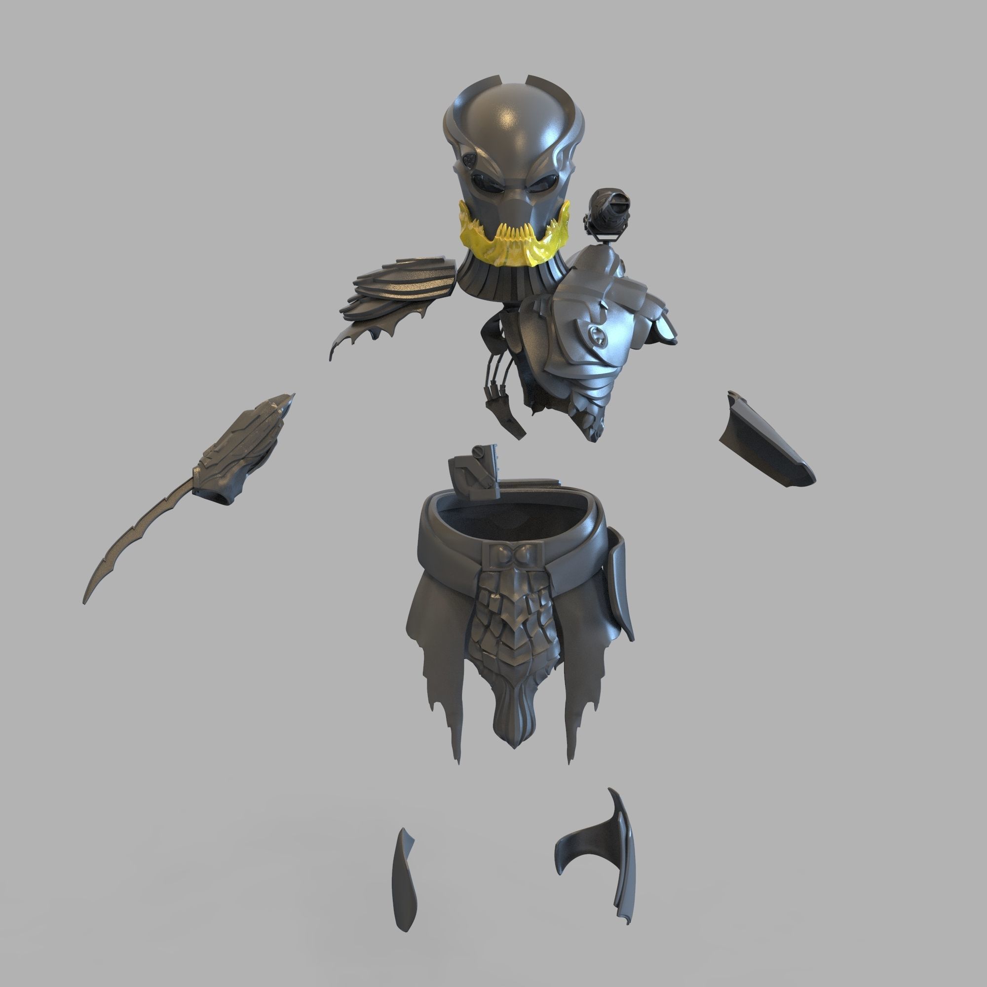 Predator Mr Black Berserker Wearable Full Body Armor 3D print model_46