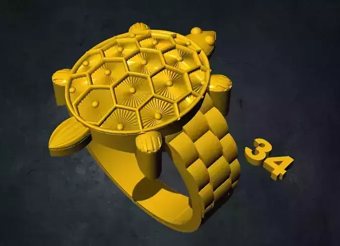 tortois turtle ring with number