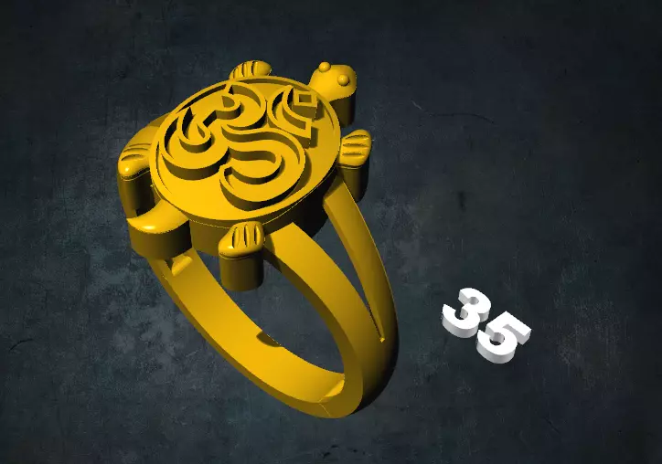 tortois om turtle ring 3D print model_0