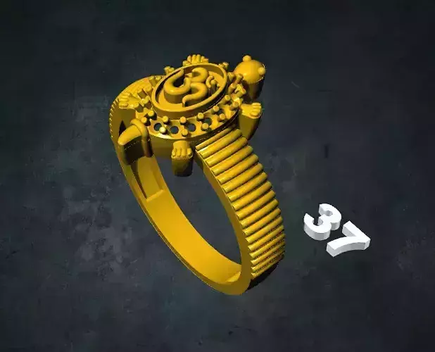 tortois gold ring with numbers