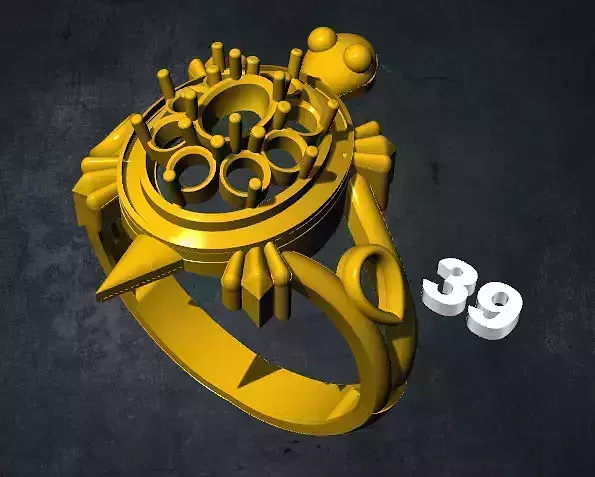 tortois gold ring with number