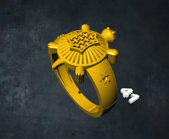 tortois gold turtle ring 3D print model_0