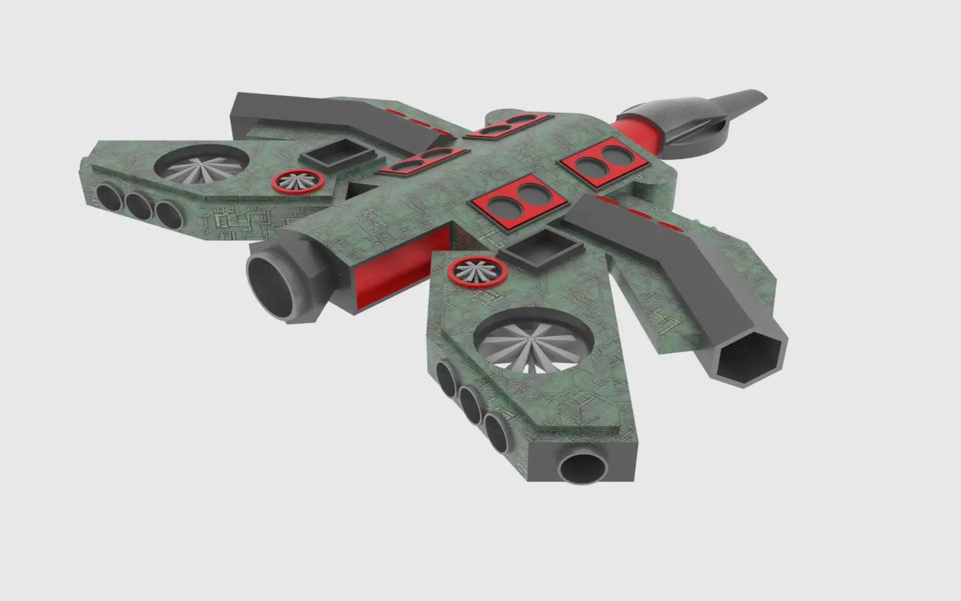 Cosmos 800-E Spaceship Low-poly 3D model
