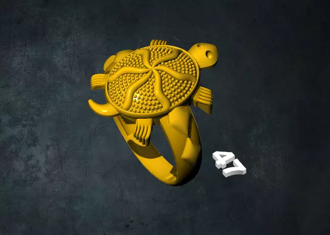 tortois turtle ring 3D print model_0