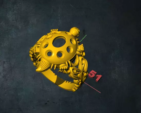 tortois ring with holes in it 3D print model_0